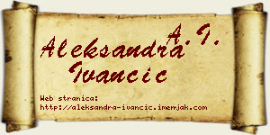 Aleksandra Ivančić vizit kartica